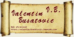 Valentin Bušatović vizit kartica